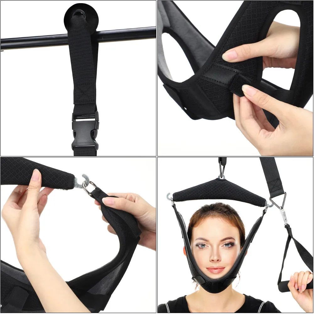 High-Quality Cervical Neck Traction Device for Home Use, Over-Door Neck Stretcher Hammock, Pain Relief & Spine Correction Brace for Physical Therapy