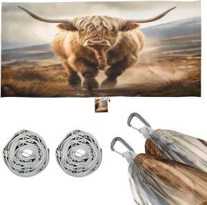 Highland Cows Camping Hammock, Single Portable Hammocks with Tree Straps & Attached Carry Bag, 330Lbs Capacity Perfect for Outside Indoor Hiking Beach Backpack Travel