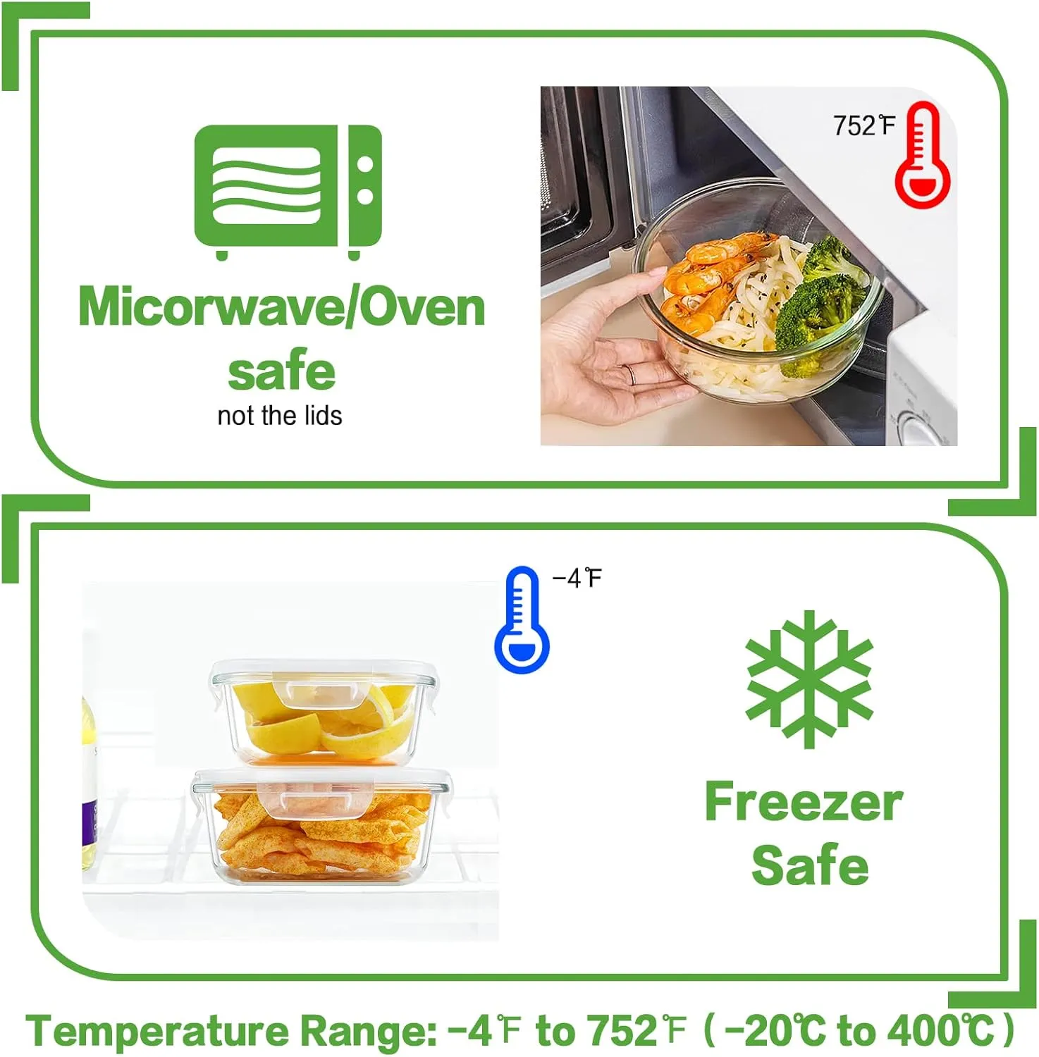 HOMBERKING 24pc Glass Food Storage Containers with Lids, Glass Meal Prep Containers, Airtight Glass Bento Boxes, BPA Free & Leak Proof, Pantry Kitchen Storage(12 lids & 12 Containers) - White