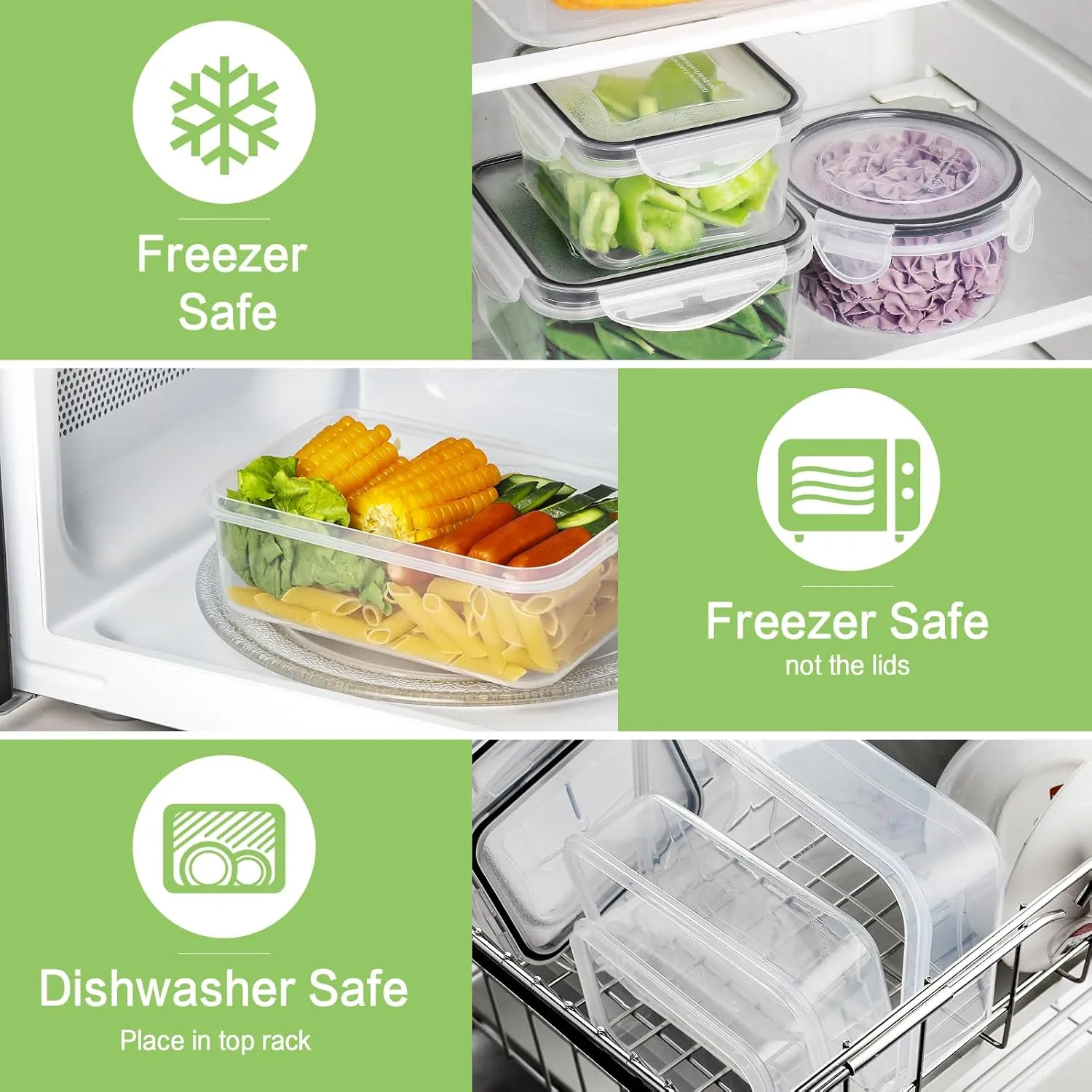 HOMBERKING 40 Pieces Food Storage Containers Set with Snap Lids (20 Lids   20 Containers), Plastic Containers, BPA-Free Lunch Container Bento Box for Home, Black