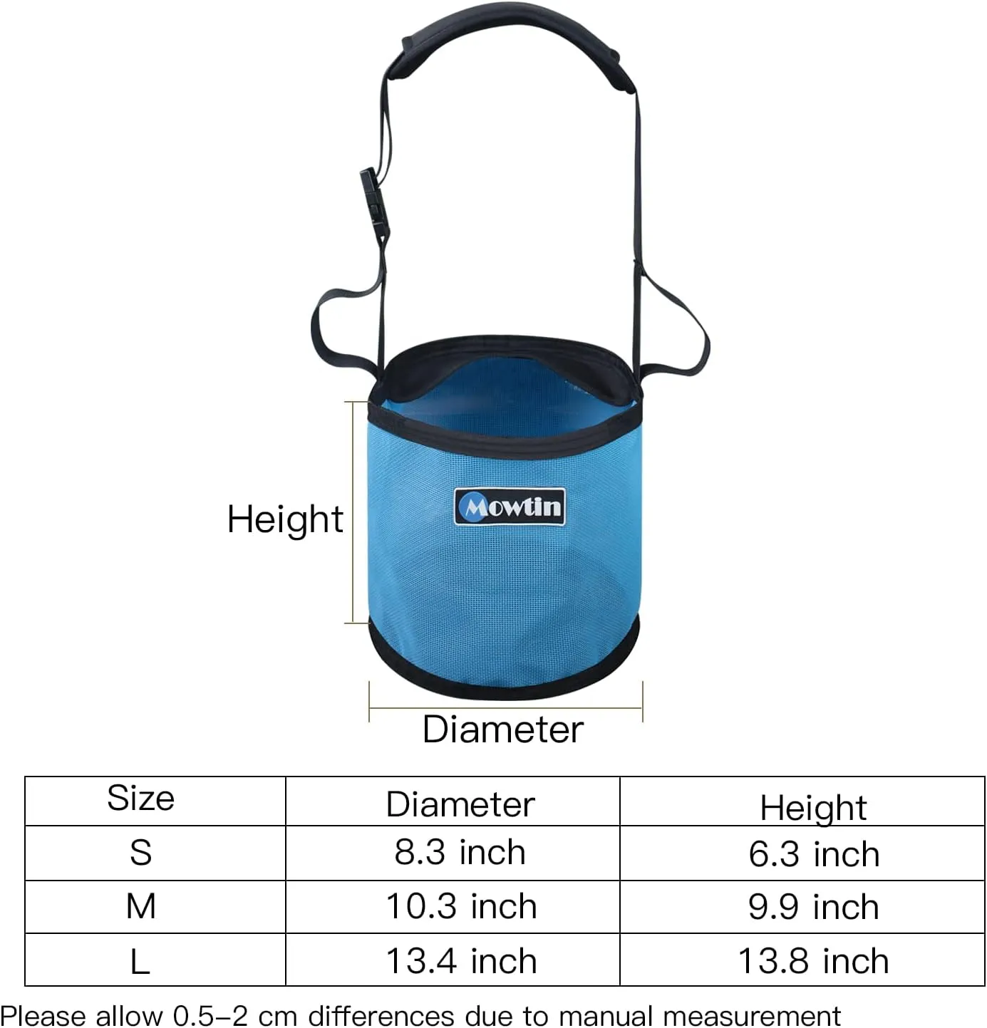 Horse Feed Bag Heavy Duty Textilene Mesh Feed Rite Bag with Adjustable Strap and Comfortable Neck Pad,Reinforced Bottom Stitching,Quick Clip Buckle and Spill-Proof Grain Feed Bag (S, Blue)