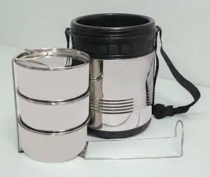 Hot Delight Box Combo Casserole with Handle & 3 Container Tiffin Lunchbox 1200ML