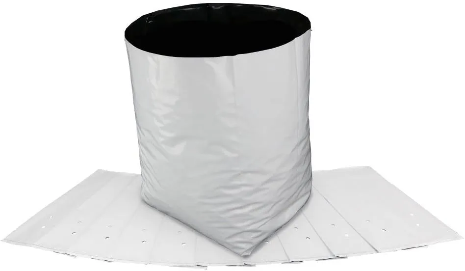 HTG Supply 7-Gallon Indoor/Outdoor White Poly Grow Bag Planters - 100-Pack