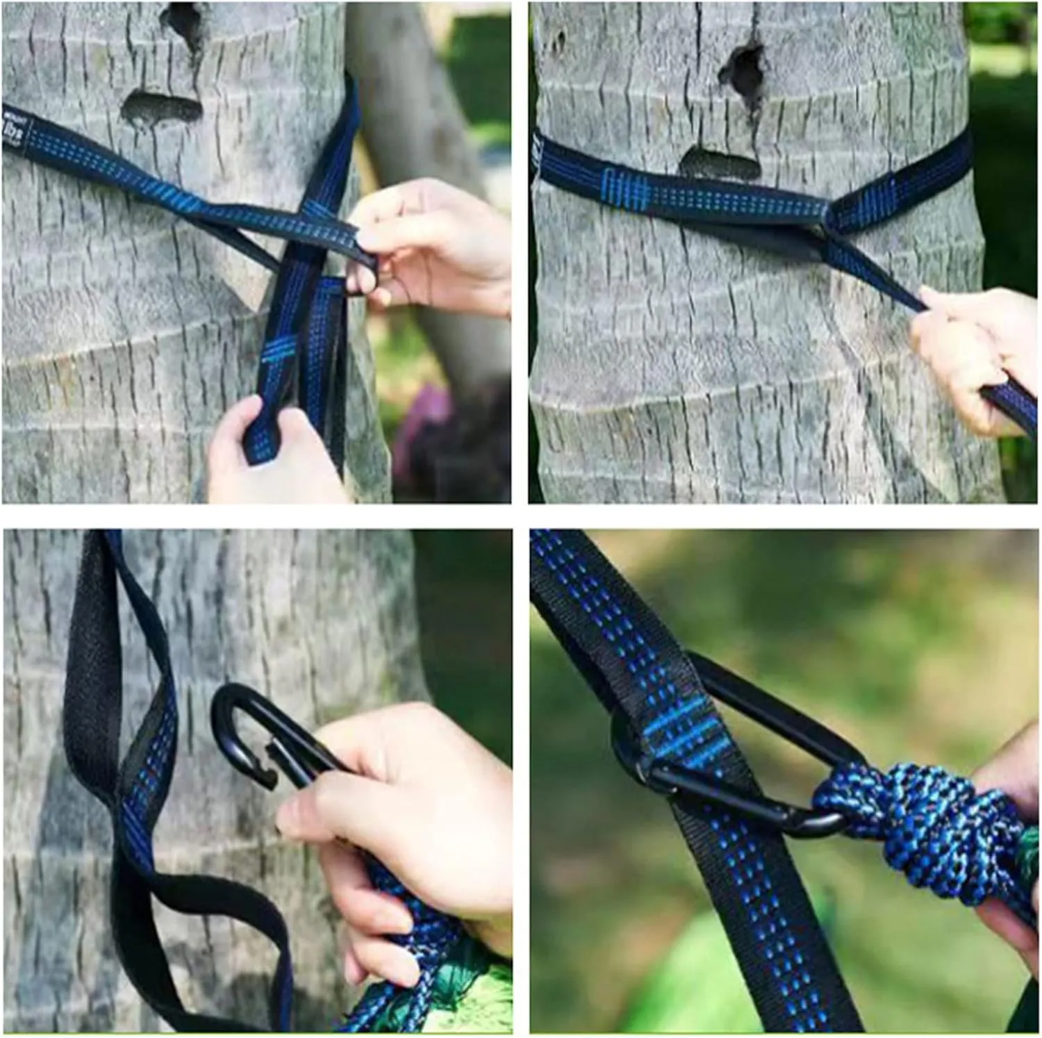 HUHJYUGE Outdoor Camping Hammock, Portable Ultralight Travel Hammocks, Breathable Nylon Parachute Hammock, with Tree Straps and Carabiners, for Hiking Backpacking (C)