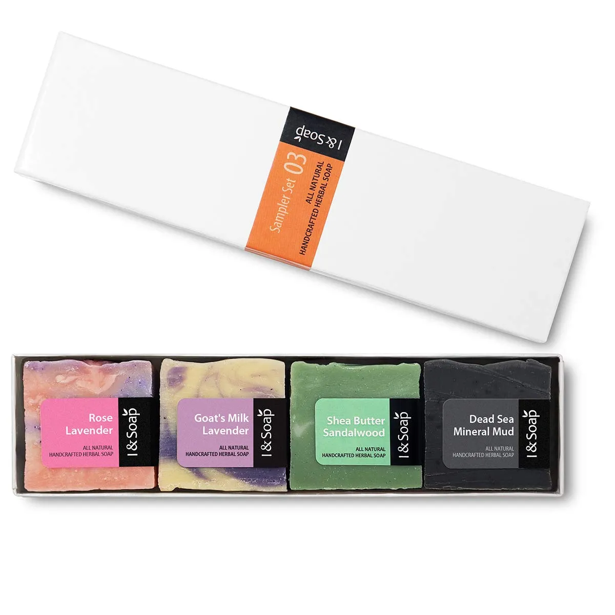 I & SOAP, 5pcs Mini Sampler Set (03) - Guest Soap - Travel Soap - 100% Natural & Organic Materials - Handcrafted Herbal Soap - Gentle and Effective Facial, Hand and Body Cleansing Soap Bars - Deeply Moisturizing Soft Soap - **Sodium Lauryl Sulfate(SLS), P