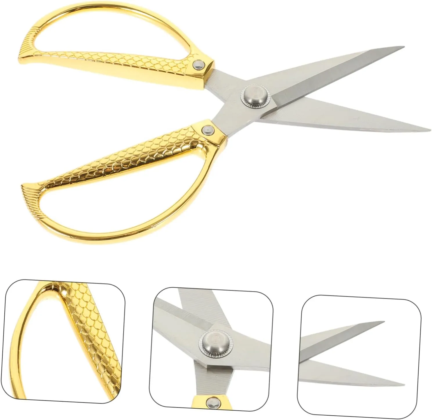 IMIKEYA Stainless Steel Kitchen Scissors Fish Pattern Design Food Shears Kitchen Scissor Ergonomic Handle
