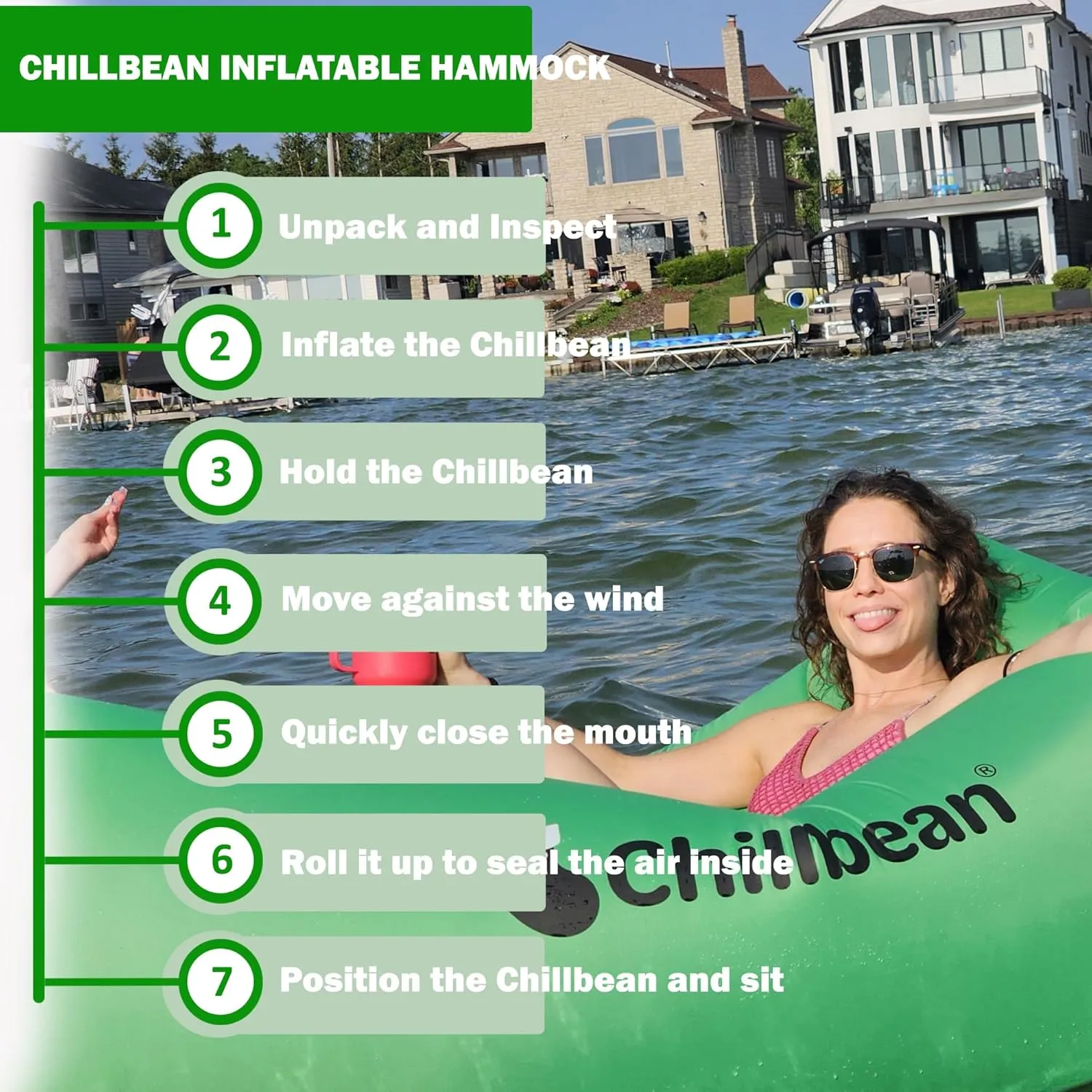 Inflatable Lounger Air Sofa Couch, Portable Water Proof Hammock for Hiking, Beach Inflatable Chair with Pillow, Single Layer Nylon Camping Essential for Picnics and Music Festivals (Green)