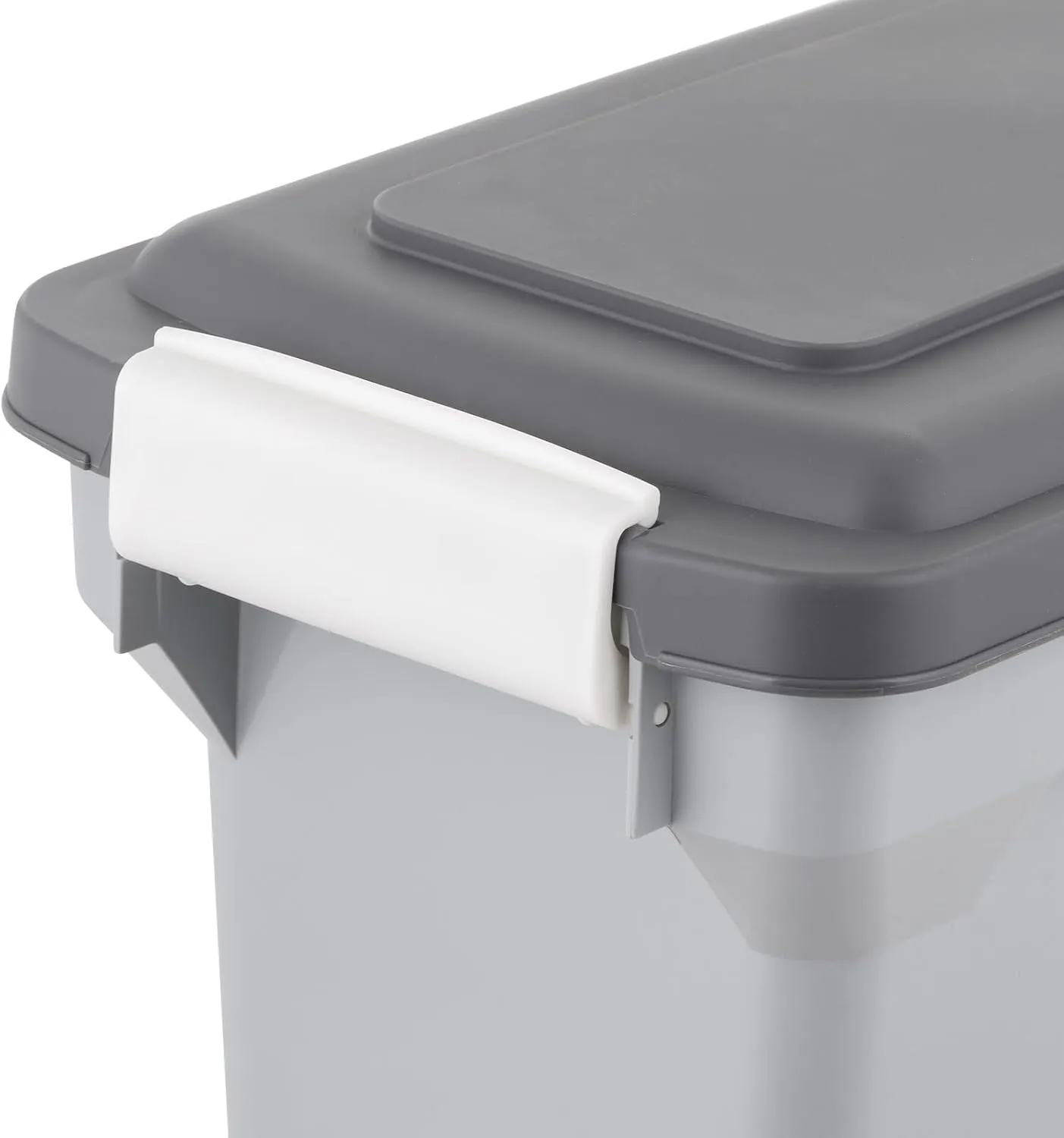 IRIS USA Dog Food Storage Container, Airtight Lid, 2-Cup Scoop, Up to 13 Pounds Pet Food Storage, Versatile Pet Food Bin, Treats, BPA Free, Gray/Dark Gray
