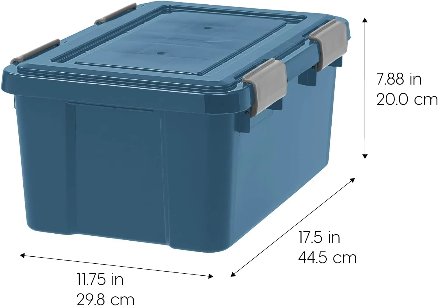 IRIS USA WeatherPro 19 Qt Eco-Friendly Storage Bins with Lids, 6 Pack, BPA-Free Plastic Gasket Box with Tight Latch and Seal, Stackable Nestable Tote Tub - Navy