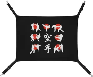 Japan Kyokushin Karate Cat Hanging Hammock Soft Breathable Pet Cage Dog Hammock with Adjustable Straps and Metal Hooks, style, 202403255