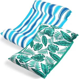 Jasonwell Water Hammock Pool Floats - 2PACK Fabric Inflatable Pool Hammock Float Floaties 4 in 1 (Saddle Lounge Chair Drifter) Lake Beach Floating Loungers Swimming Pool Rafts Toys for Adults