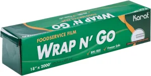 Karat 18-Inch x 2000 ft WRAP N’ GO Foodservice Film with Serrated Cutter