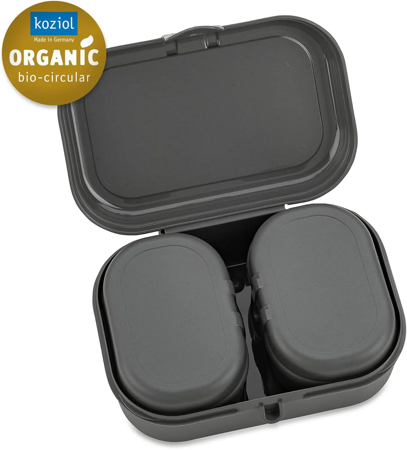 Koziol 7151701, Breakfast Box, Lunch to go, Meal prep, Nature Ash Grey