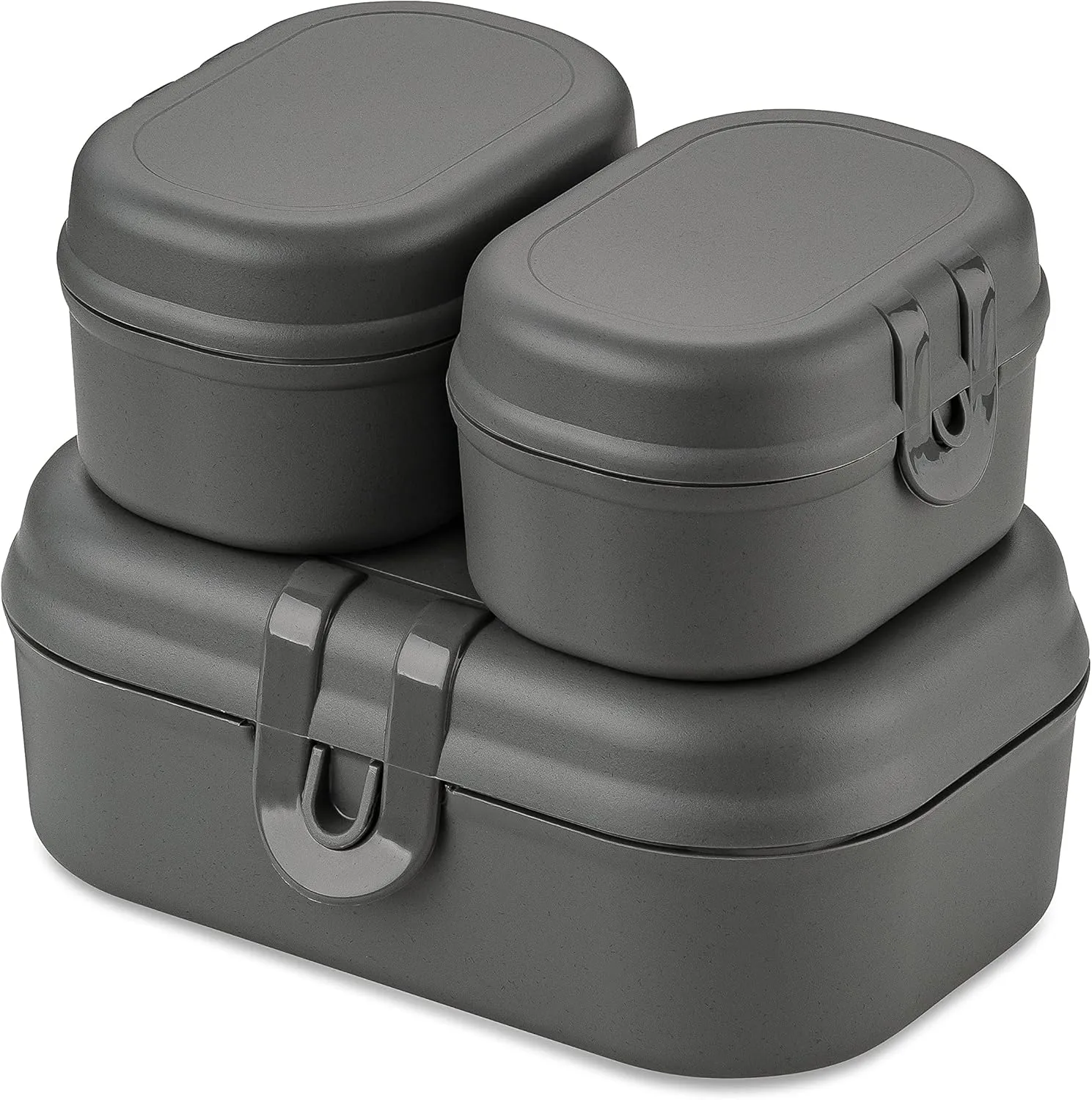 Koziol 7151701, Breakfast Box, Lunch to go, Meal prep, Nature Ash Grey
