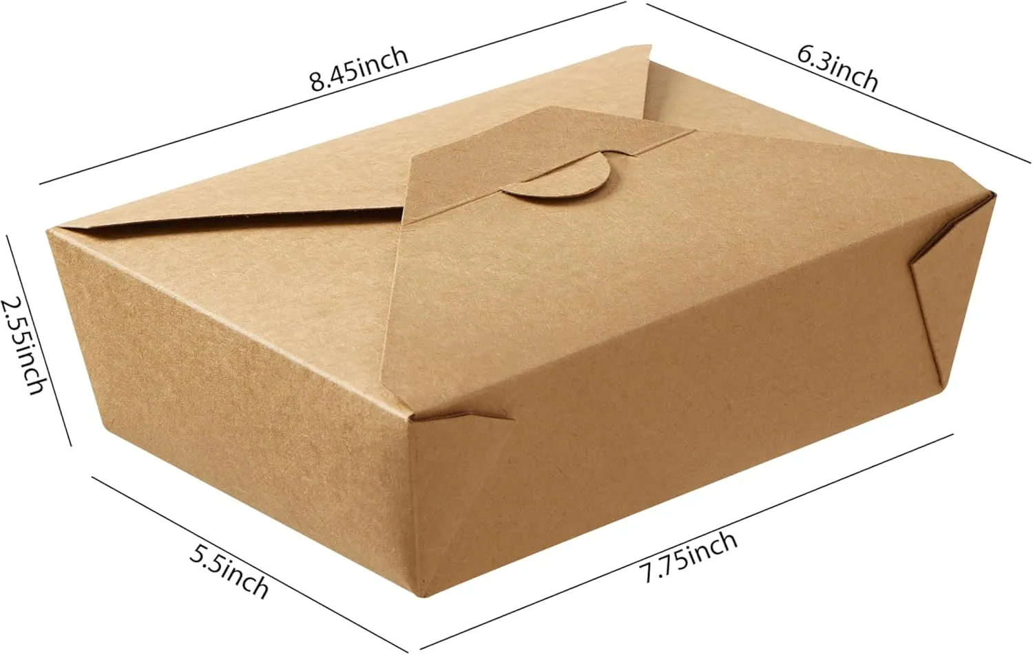 Kraft Paper To Go Boxes, Take Out Food Containers Greaseproof and Heavy Duty, Disposable To Go Containers for Restaurant, Catering and Party (75oz, 200pack)