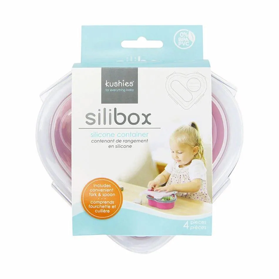 Kushies Silibox Silicone Container & Utensils Set