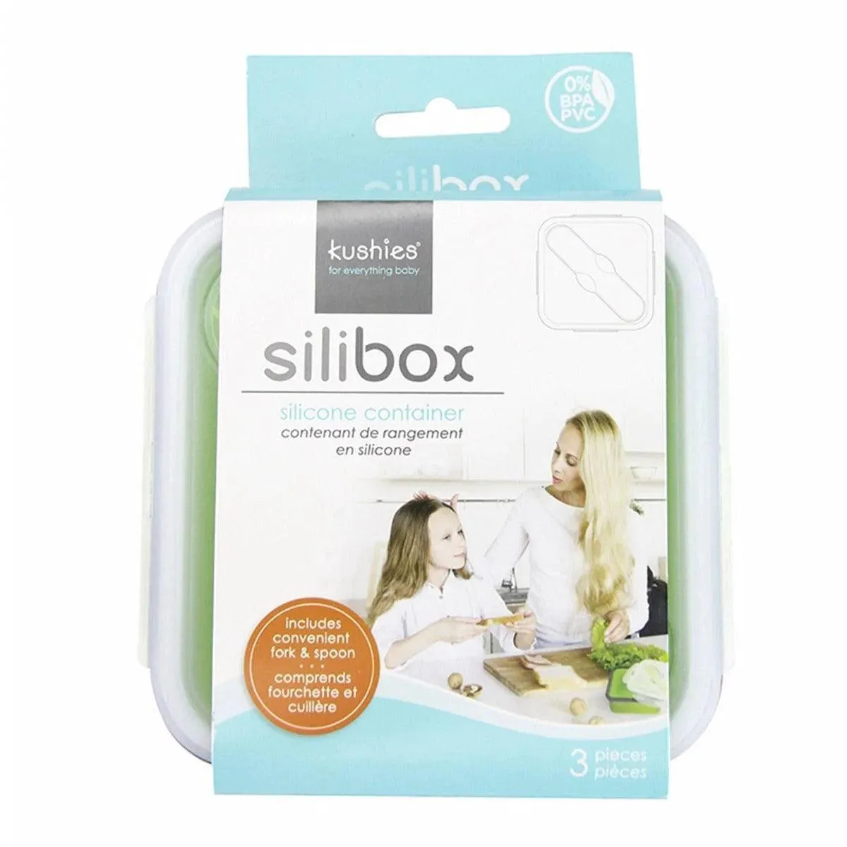 Kushies Silibox Silicone Container & Utensils Set