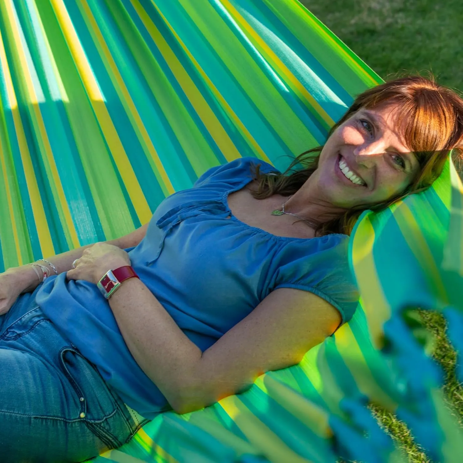 La Siesta® Large Double Brisa Classic Hammock & Tree Mount, Trees Beams Posts Suspension Kit, Indoor Outdoor Hammock Swing, Weather Resistant, Lime