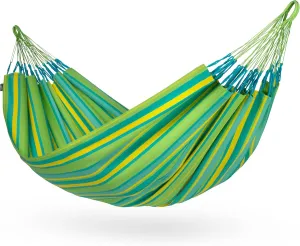 La Siesta Large Double Brisa Classic Hammock, Outdoor Indoor Hammock Swing - Handmade Weather & Tear Resistant Patio Backyard Bedroom Hammock, Lime