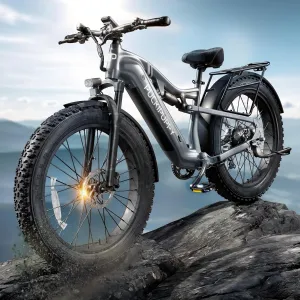 Labrador Pro Electric Bike for Adults 1350W Peak Upgrade, 48V 20AH Battery Ebike, 26" Fat Tire Full Suspension Electric Mountain Bike, 100 Miles Range, 28 MPH, 8 Speed, Torque Sensor Upgrade