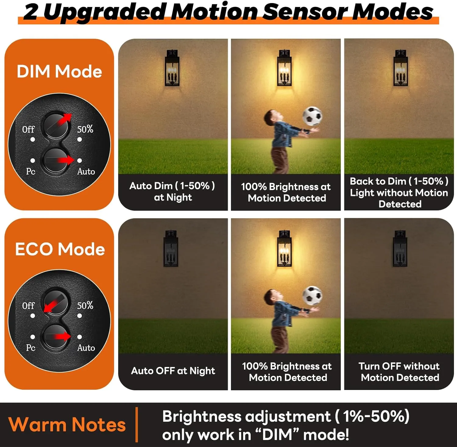 Large Motion Sensor Outdoor Wall Light, Black Exterior Wall Sconce Light Fixtures with Water-Rippled Glass, Waterproof Modern Outside Wall Lantern for House, Porch, Patio, Garage, Bulbs Not Included