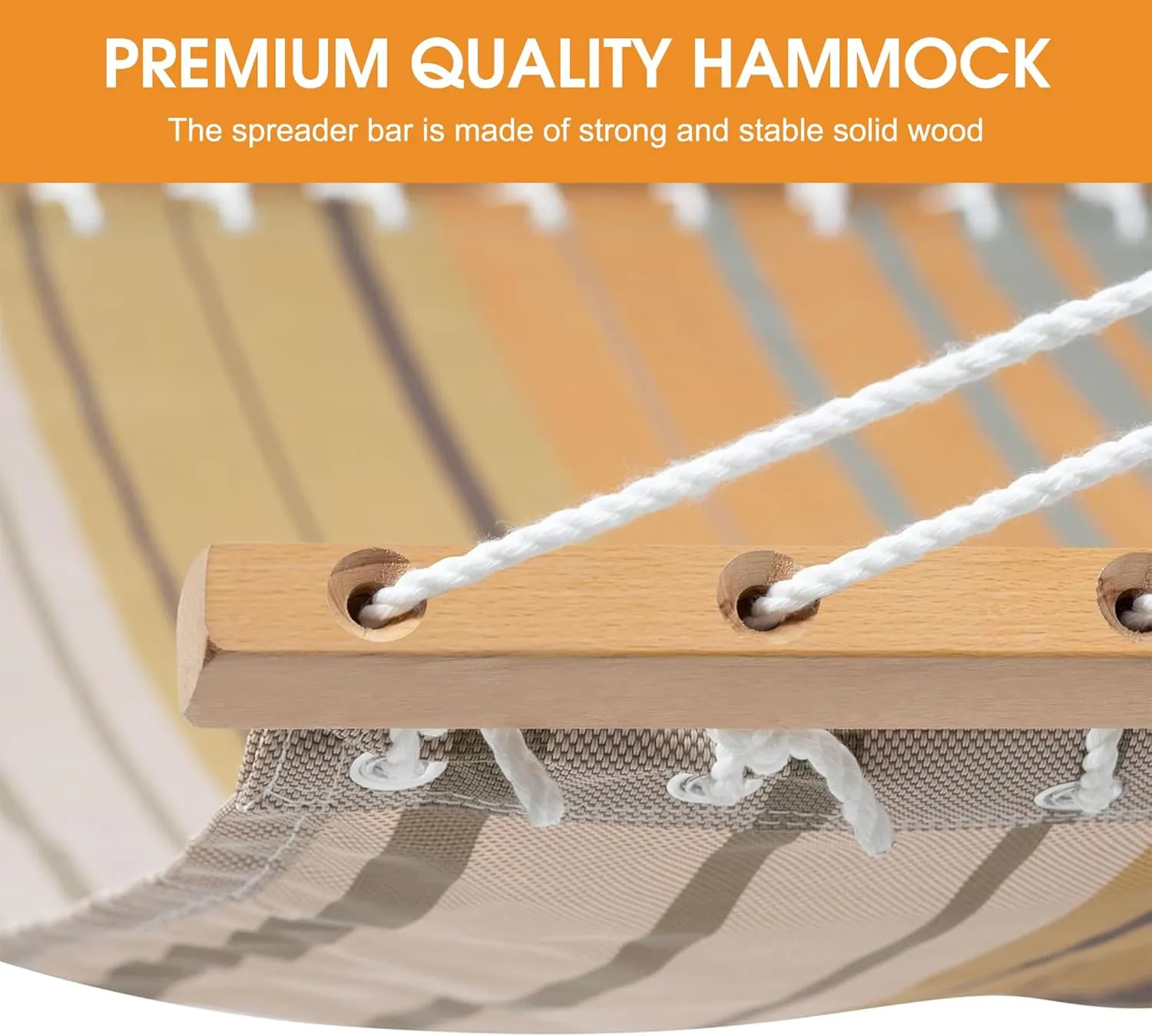 Lazy Daze Hammocks Outside 12 FT Double Quick Dry Textliene Hammock with Stand Included Curved Metal Hammock Stand for Outdoor 450 Lbs Capacity, Coffee