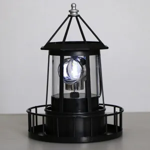 LED Solar Rotating Lighthouse Lantern - Modern Nautical Decor