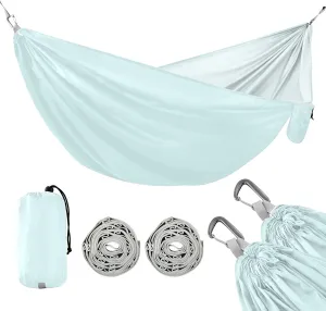 Light Blue Solid Color Pure Plain 330lb Capacity Outdoor Hammocks Portable Hammock for Patio Backyard Lounge Base accesorios para campamento
