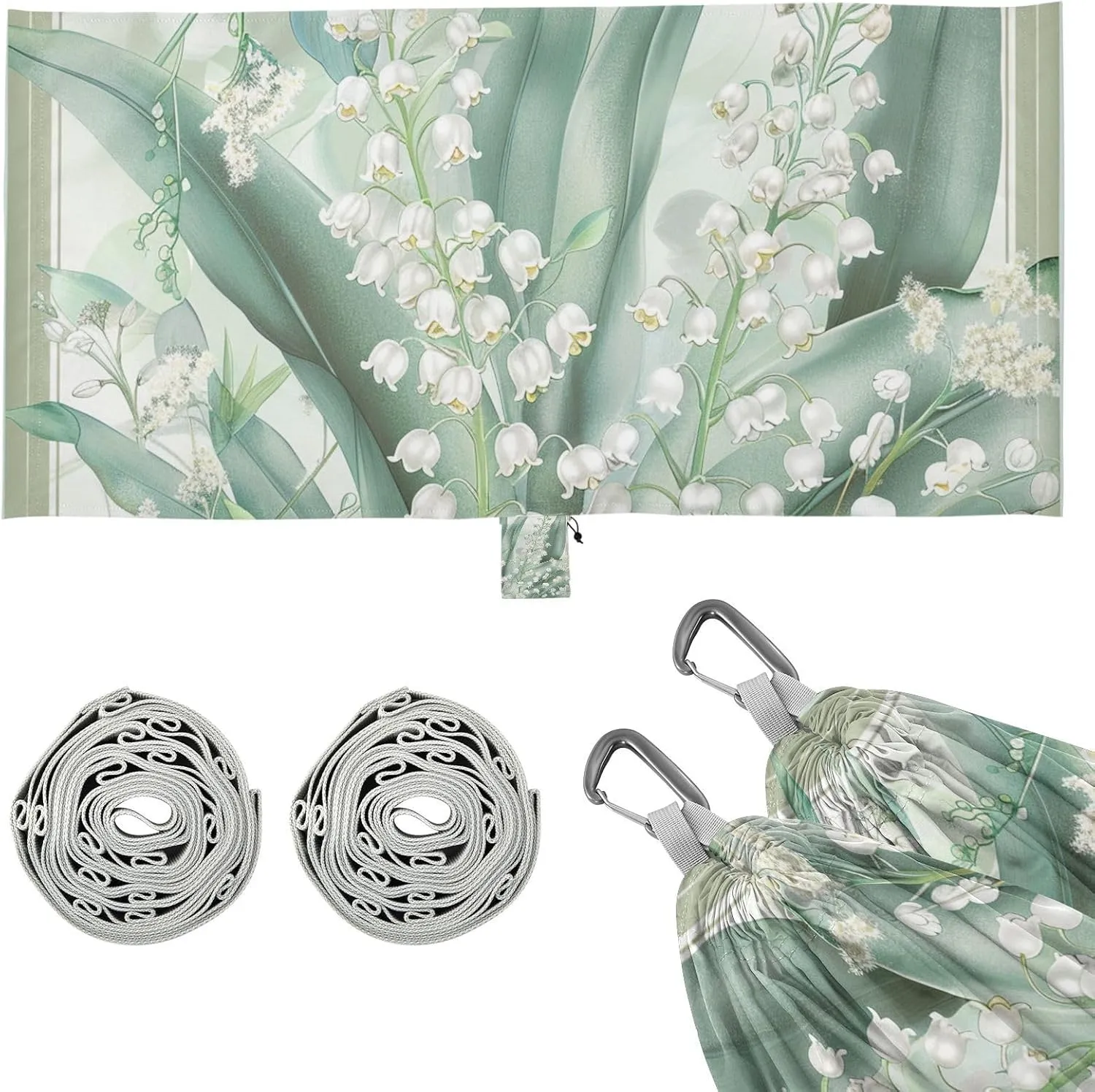 Lily of Valley Bellflower Fresh Outdoor Hammocks with Hanging Ropree Hammock for Outside Patio Backyard Poolside