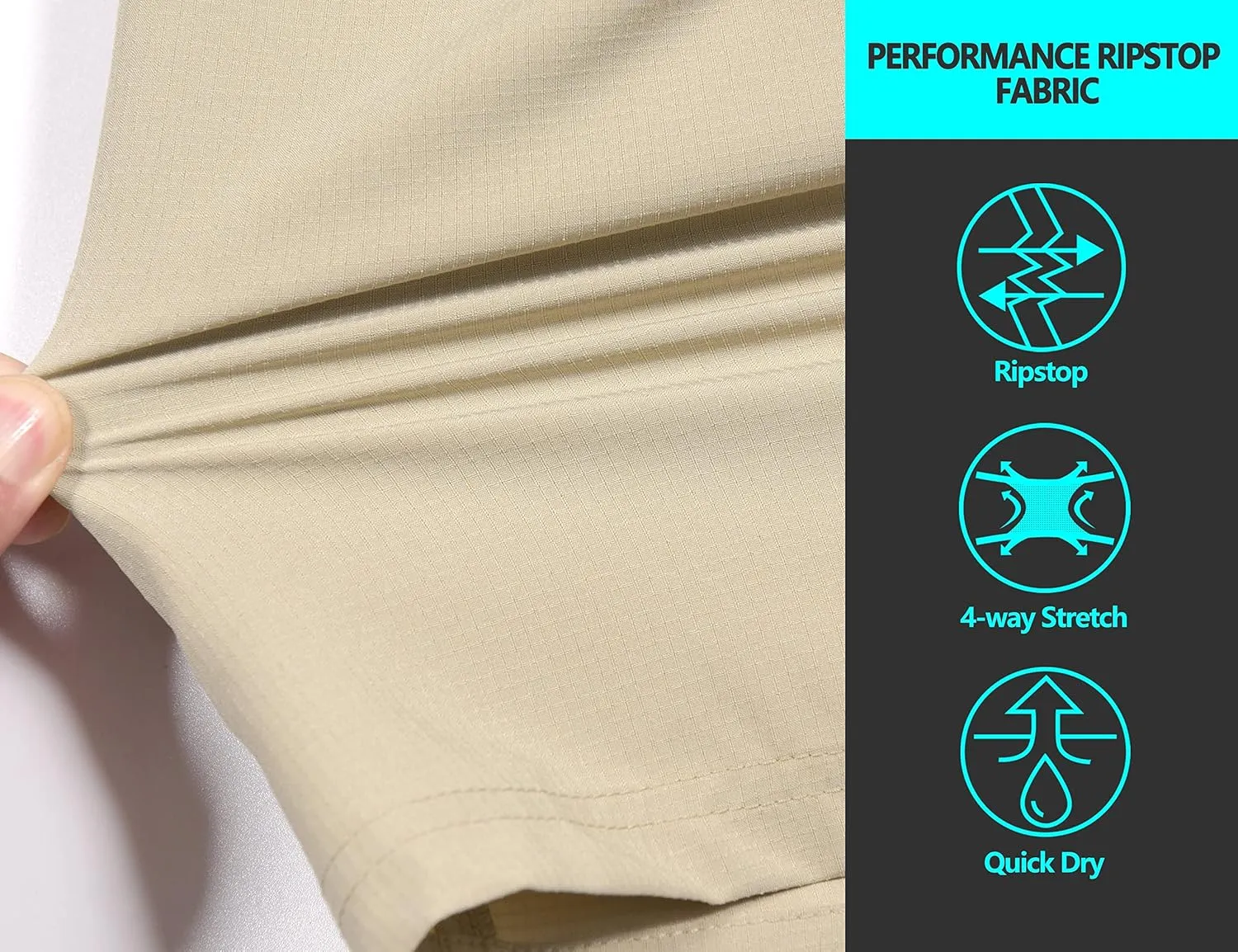 Little Donkey Andy Men's Hiking Cargo Shorts with 9 Pockets Lightweight Water-Resistant Quick Dry Golf Travel Shorts