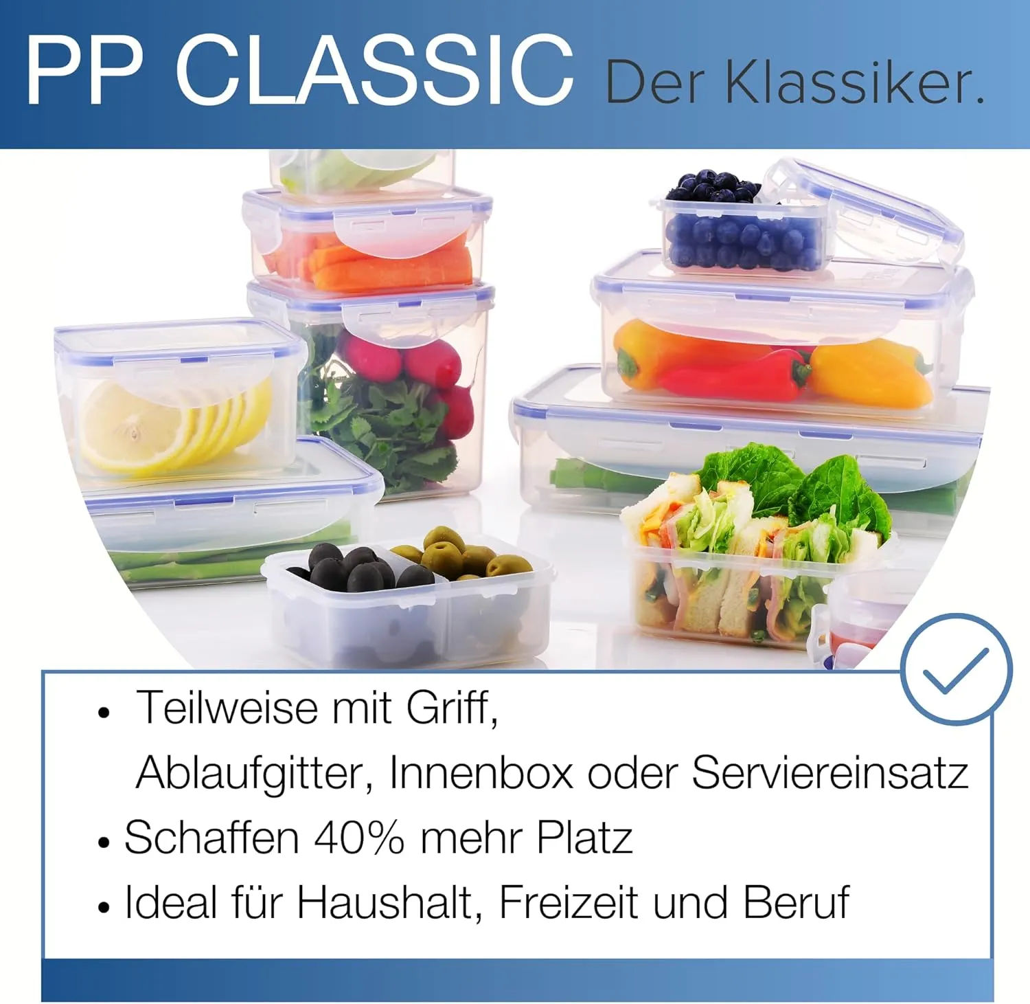 LOCK & LOCK Easy Essentials Food Lids/Pantry Storage/Airtight Containers, BPA Free, Rectangle - 8 Cup - for Cookies, Clear