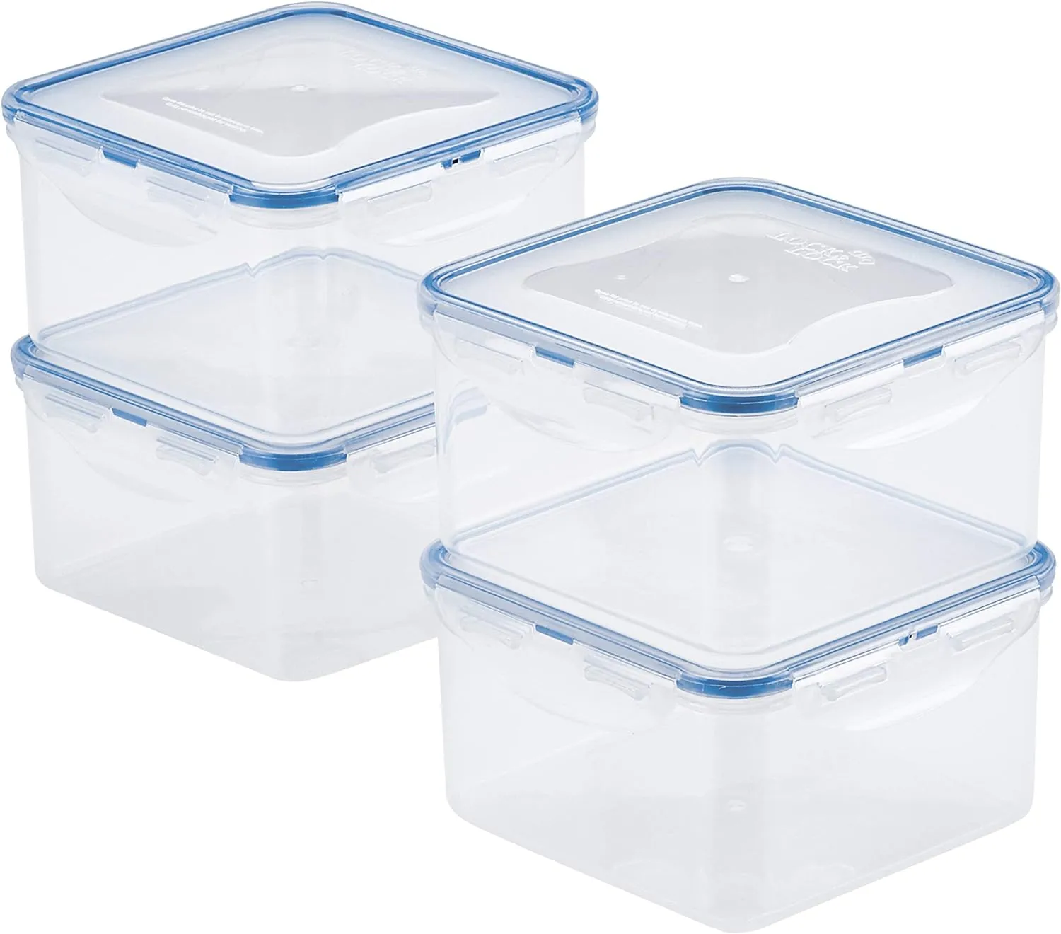 LOCK & LOCK Easy Essentials Storage Food Storage Container Set / Food Storage Bin Set - 4 Piece, Clear