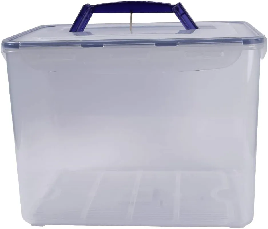 Lock n Lock 406-Fluid Ounce Rectangular Container with Handle and Drain Grate, Tall, 50-Cup