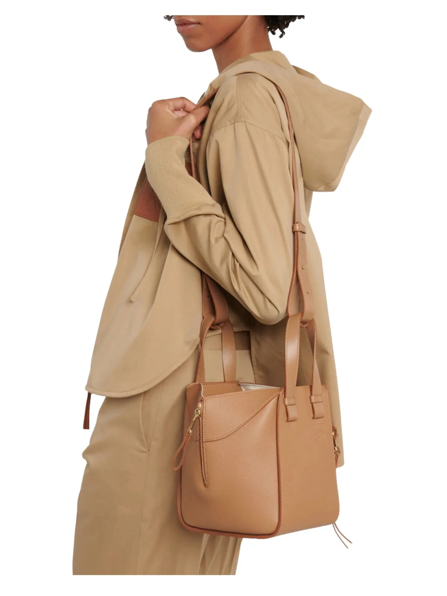 Loewe Hammock Compact Leather Tote Bag Toffee