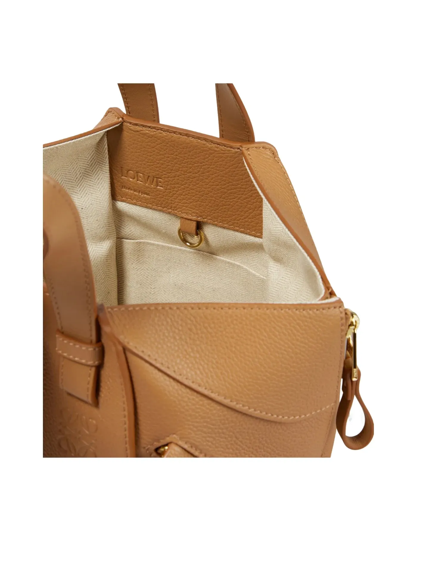 Loewe Hammock Compact Leather Tote Bag Toffee