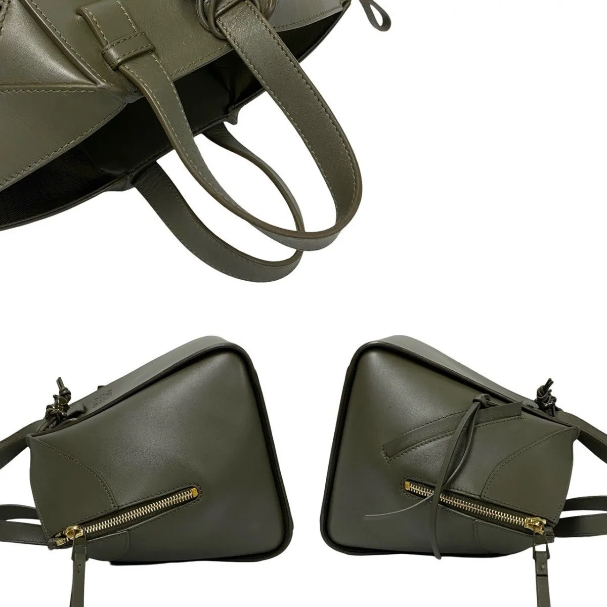LOEWE Shoulder Bag leather khaki hammock compact
