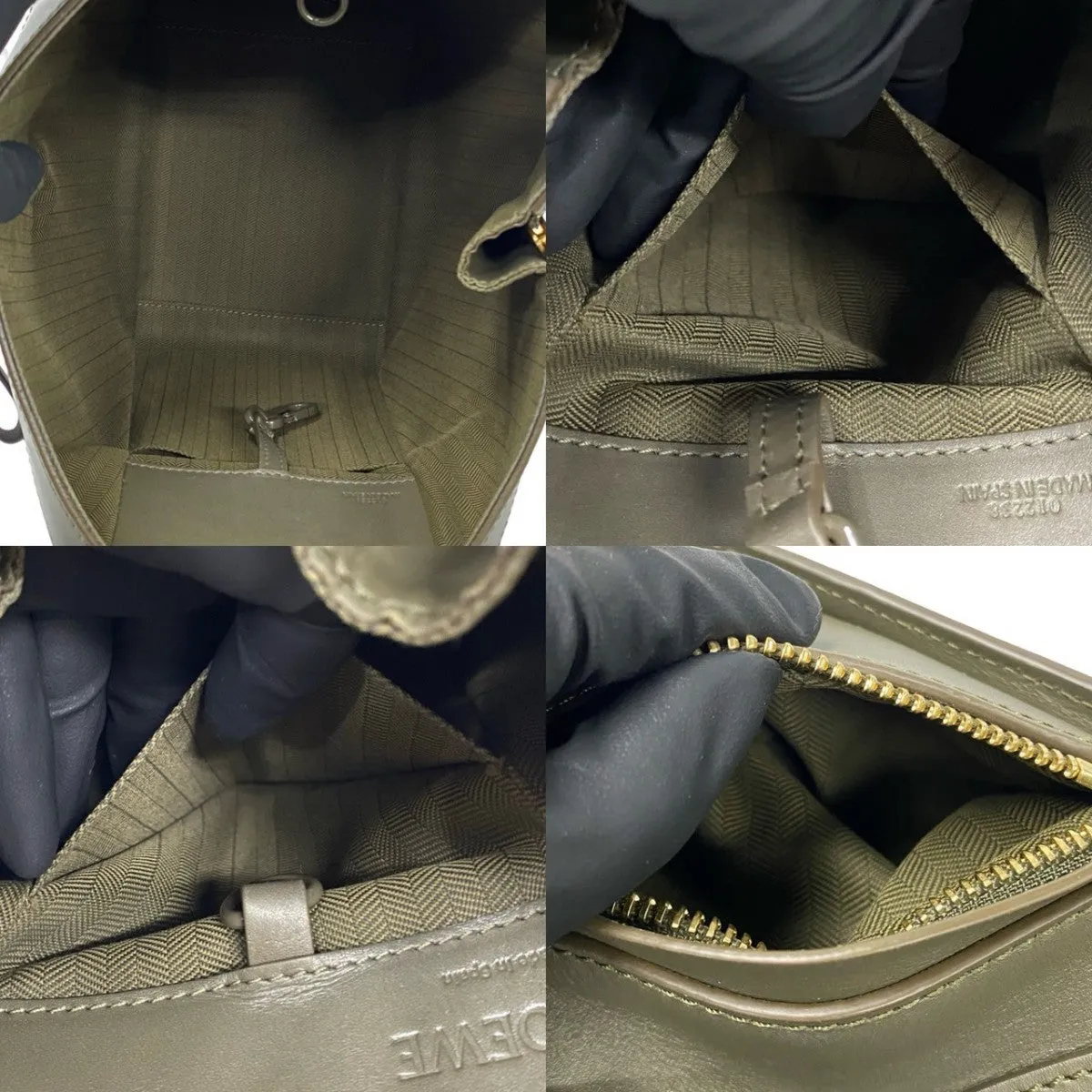 LOEWE Shoulder Bag leather khaki hammock compact