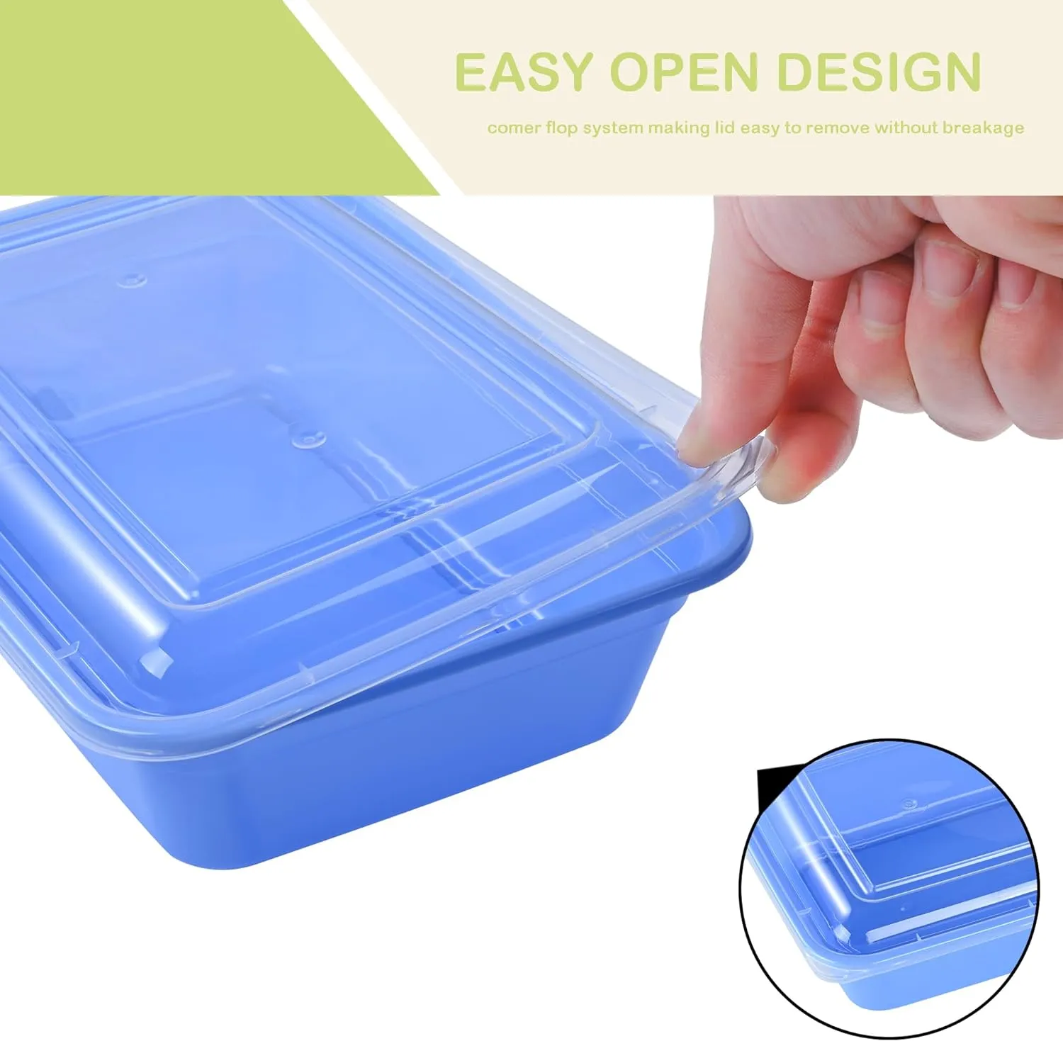 LOKATSE HOME 16 Pack 1 Compartment Multi-Color Meal Prep Food Storage Containers with Lids Reusable Lunch Bento Boxes, BPA Free, Stackable, Microwave/Dishwasher/Freezer Safe (38 oz)