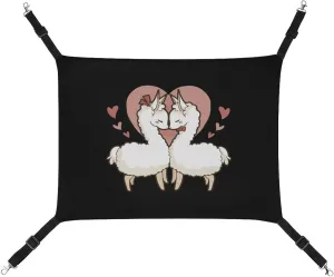 Love Llamas Hanging Cat Bed Soft Breathable Pet Hammock for Cage Pet Sleeper for Kitten Ferret Puppy Rabbit
