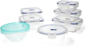 Luminarc Pure Box Active Set of 7 Glass Airtight Containers, Extra Durable, BPA Free, Microwave Valve