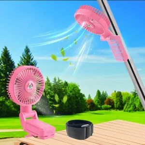 Magnetic Golf Cart Fan Rechargeable Battery Powered Fan - 10400mAh Worksite Portable Outdoor Camping Fans 180°Rotation,Led Lantern With Strap,Suitable for EZGO Club Car Yamaha
