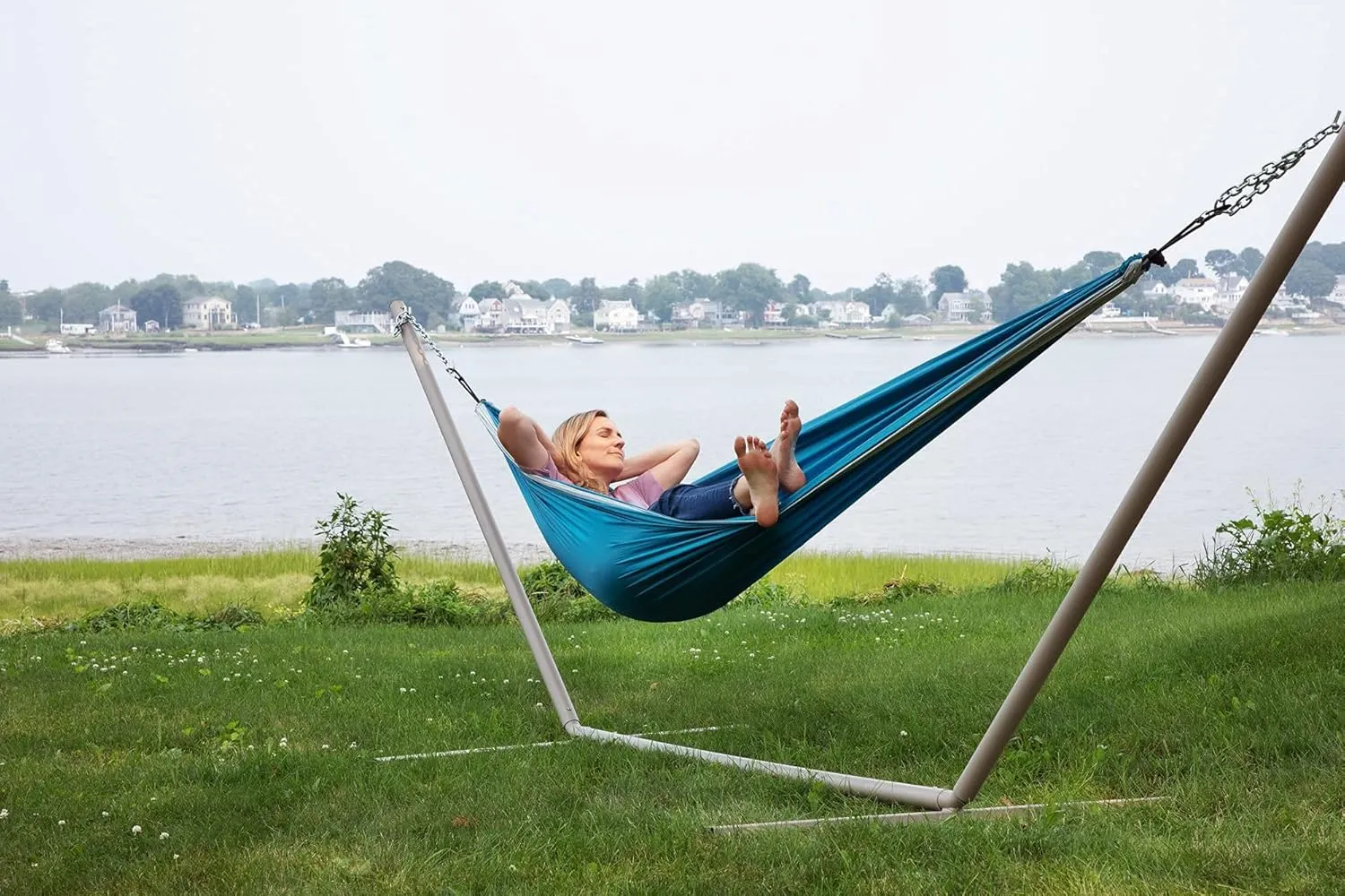 Makena Camping Hammock Set With Storage Bag Double Hammock for Two Outdoor Tree Swing Portable Hammock For Travel Camping Accessories Use Outside Backyard Backpacking Beach Picnic - Colibri Tosca