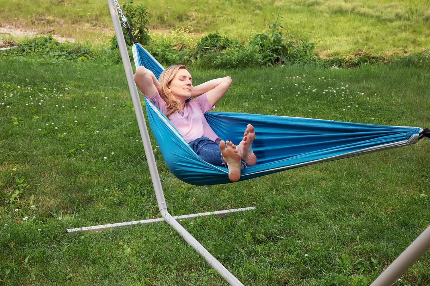 Makena Camping Hammock Set With Storage Bag Double Hammock for Two Outdoor Tree Swing Portable Hammock For Travel Camping Accessories Use Outside Backyard Backpacking Beach Picnic - Colibri Tosca