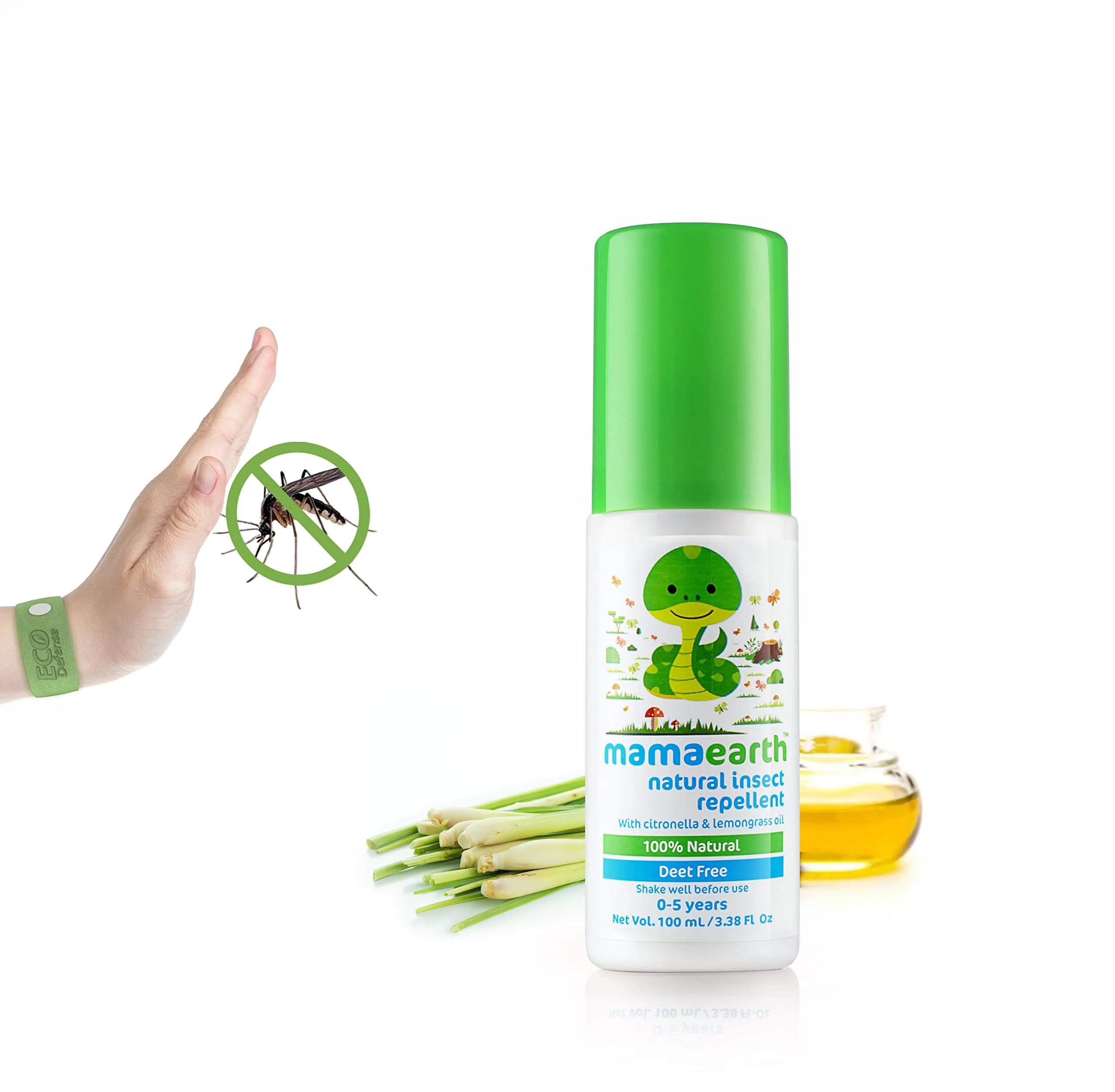 Mamaearth Talc Free Organic Dusting Powder for Babies 100 Gm with Arrowroot & Oat Starch & Mosquito Repellent Natural Spray by mamaearth with Natural Oils for Babies and Kids