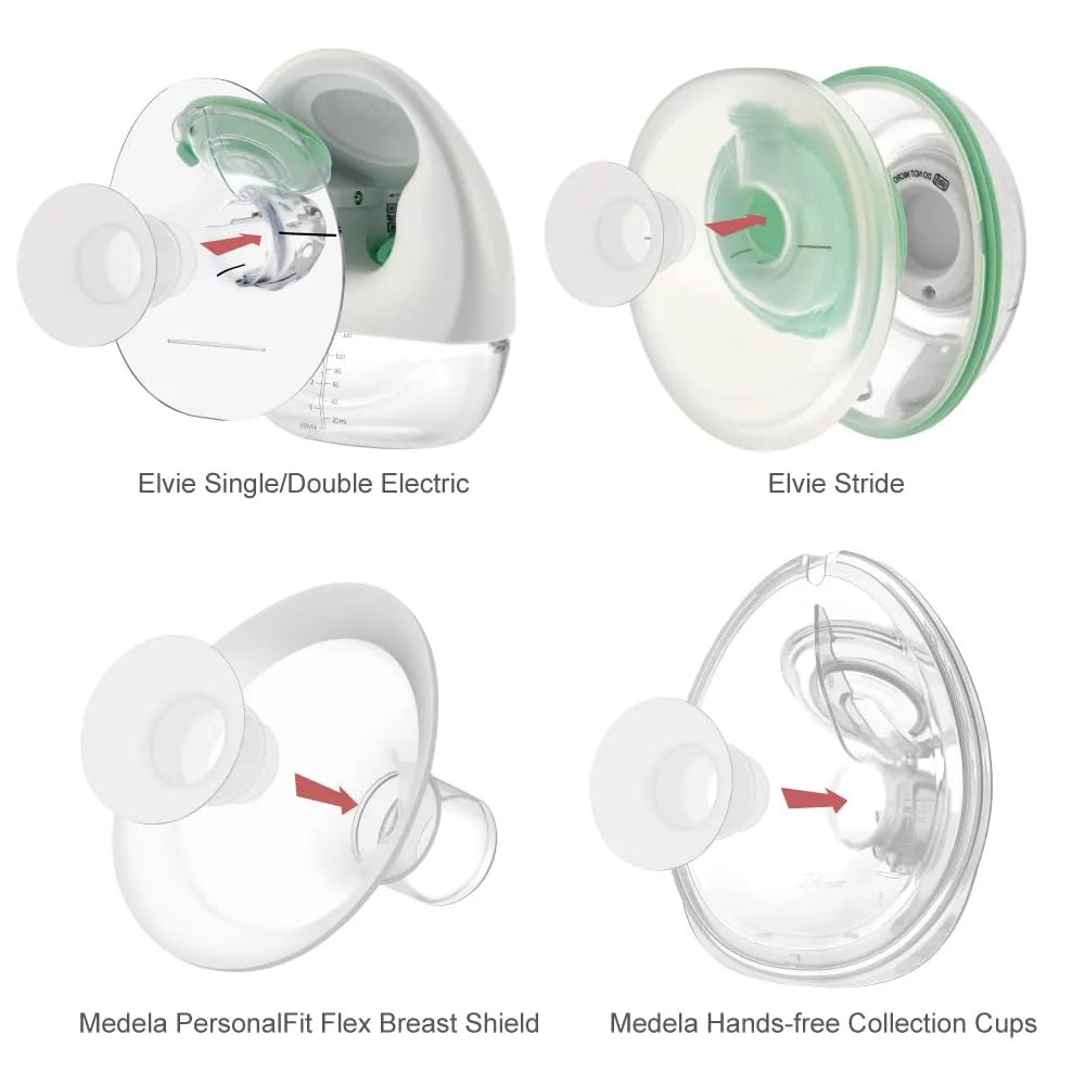 Maymom 15&17mm Flange Insert Compatible with Elvie Single/Double Electric, Elvie Stride 24mm Wearable Cup, Not Original Elvie Stride Replacement Pump Parts