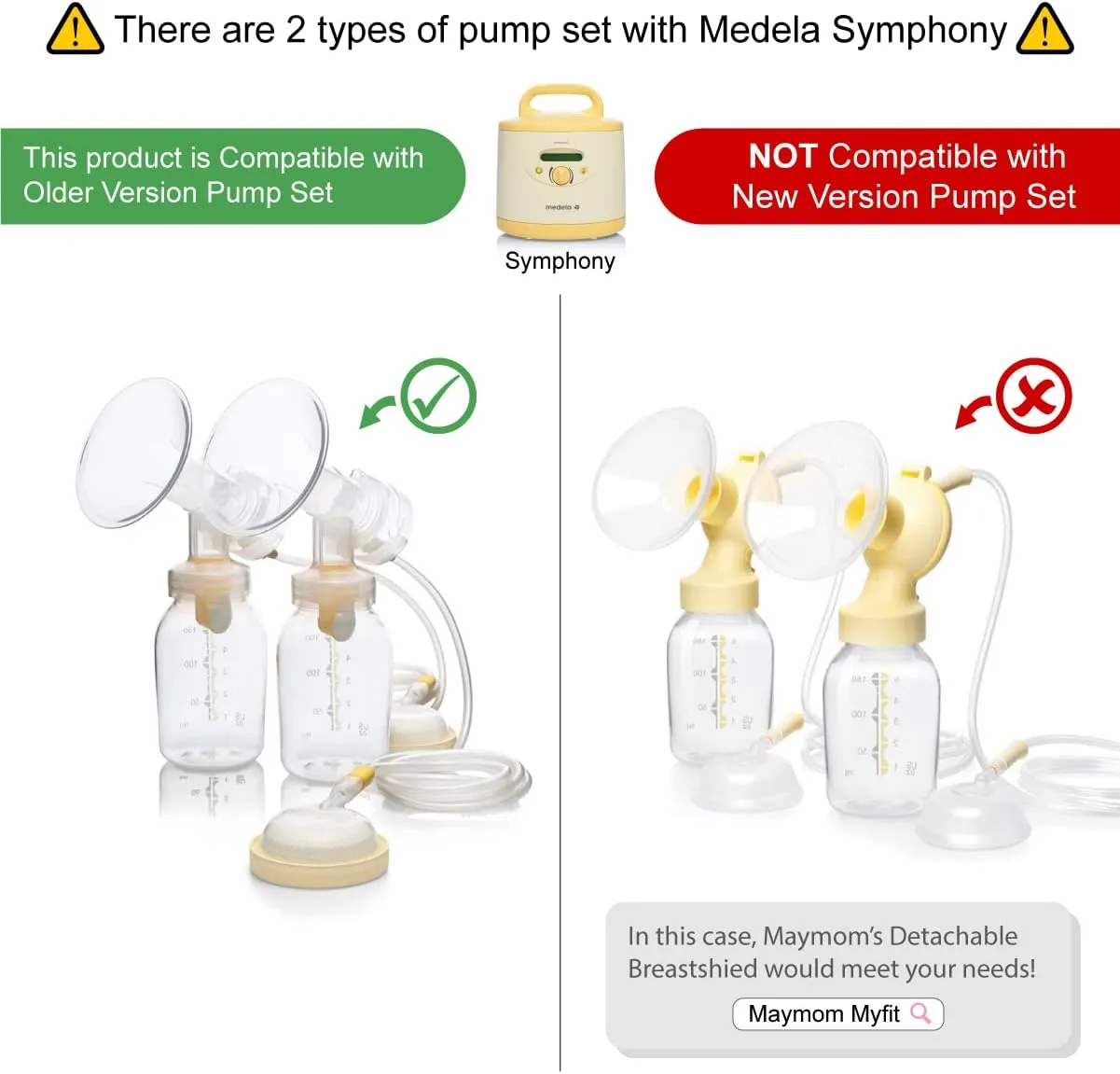 Maymom Breast Pump Accessories Compatible with Medela Pump in Style Pumps, Large Breastshields (27 mm (Large))