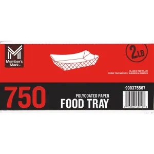 Member's Mark 2lb. Heavy Duty Paper Food Trays (750 ct.)