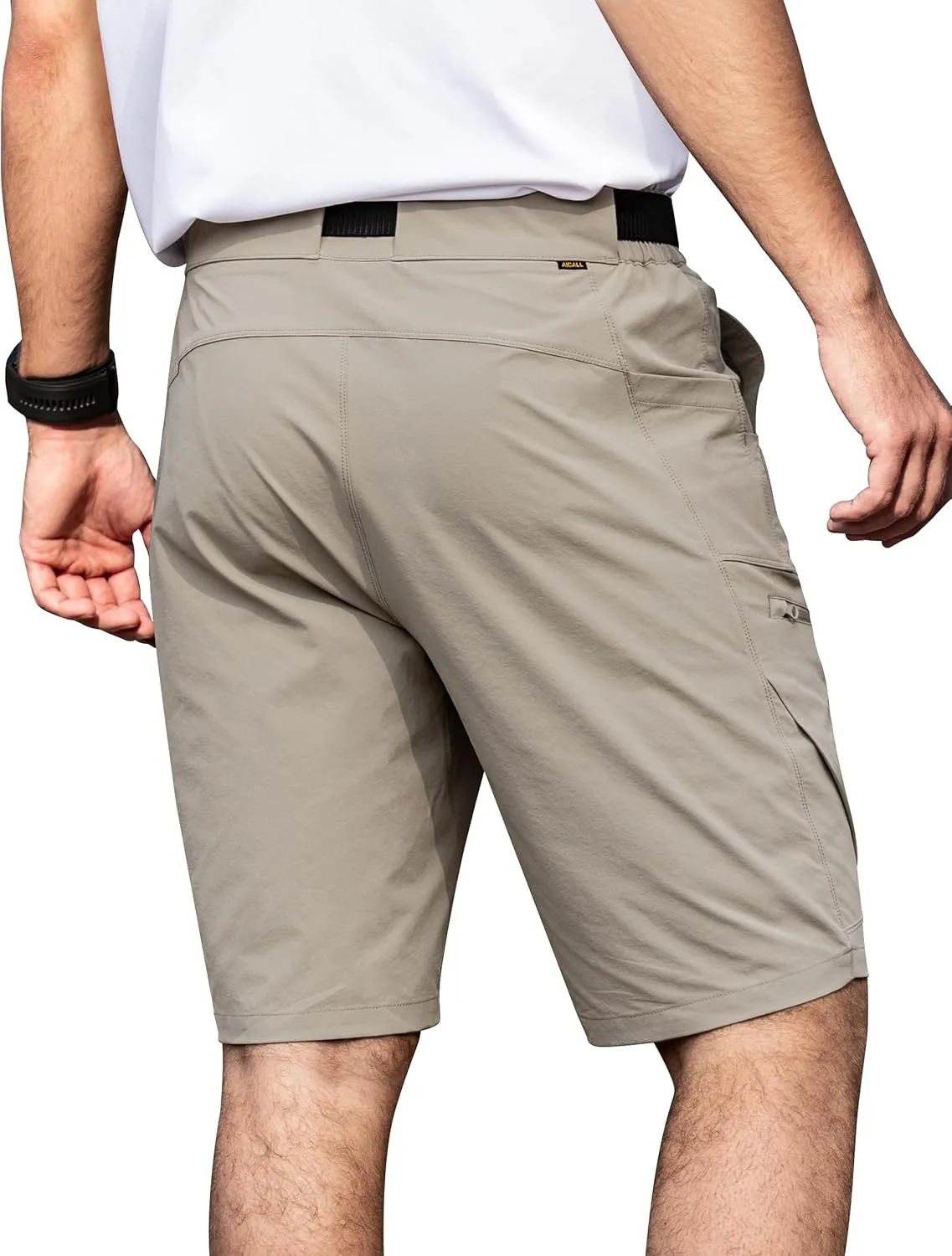 Mens Hiking Shorts Water Resistant Quick Dry Lightweight Breathable Cargo Shorts with Zipper Pockets & Belt