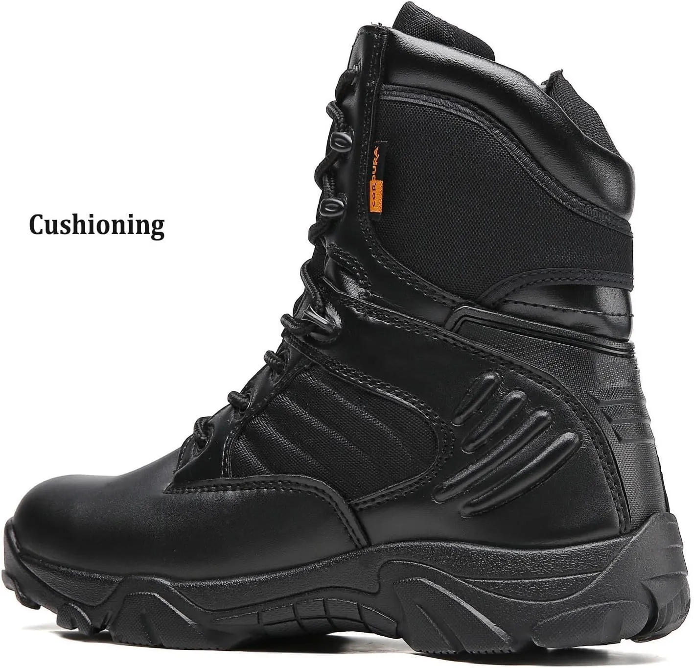 Mens tactical boots combat boots 8 Inches work boots for men Durable Side Zipper Military Boots Suede Lightweight Boots