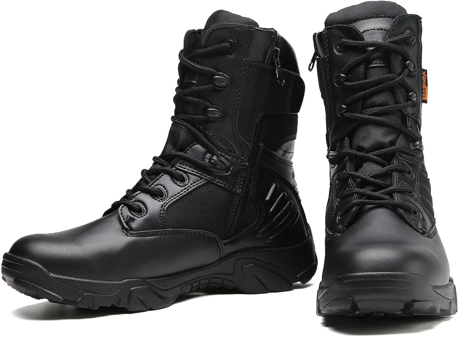 Mens tactical boots combat boots 8 Inches work boots for men Durable Side Zipper Military Boots Suede Lightweight Boots